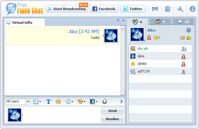 123 flash chat room free