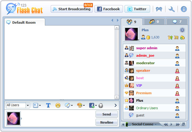 All Membership in 123 Flash Chat, Chat Software