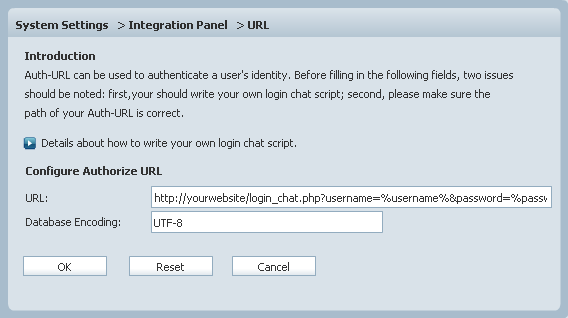 for auth-url integration use