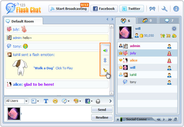 123 flash chat client rooms