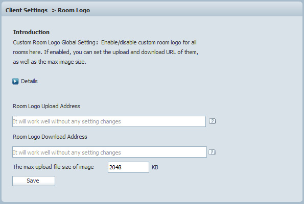 Custom Room Logo Global Setting in Admin Panel of 123 Flash Chat, Chat Software